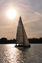 Sailing boat silhouette Royalty Free Stock Photo
