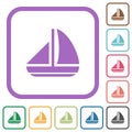 Sailing boat solid simple icons Royalty Free Stock Photo