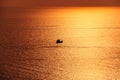 Sailing boat sunset Royalty Free Stock Photo