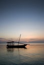 Sailing boat at sunset in zanzibar africa Royalty Free Stock Photo