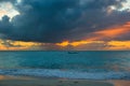 Sailing boat to the sunset in Providenciales on Turks and Caicos