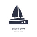 sailing boat with veils icon on white background. Simple element illustration from Transport concept