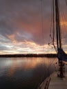 A Sailing boat watching the beautiful sunset in Greece