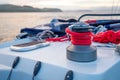 Sailing boat winch Royalty Free Stock Photo