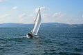 Sailing boat wind on a lake Royalty Free Stock Photo
