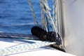 Sailing boating in ocean, ship at sea close up high quality image luxury experience