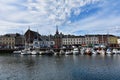 View of marina and the old town of Fecamp