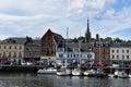 View of marina and the old town of Fecamp