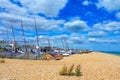 Sailing boats Walmer beachfront Kent England Royalty Free Stock Photo