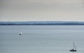 Sailing boats on beautiful lake Balaton, Hungary on a hot summer day Royalty Free Stock Photo