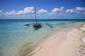 Sailing boats in blue water in the ocean port