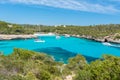 Sailing boats at Cala Mondrago - beautiful beach and coast of Mallorca Royalty Free Stock Photo