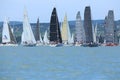 Sailing boats compete on 55.th Kekszalag championship at the Lake Balaton