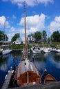 Sailing boats in a harbor in Veere in the Netherlands