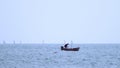 Sailing Boats on the horizon. seascape. sea sports