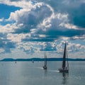 Sailing boats on Lake Balaton Royalty Free Stock Photo