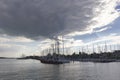 Sailing boats at lake Balaton Royalty Free Stock Photo