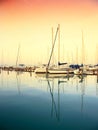 Sailing boats in the marina, lake Balaton Royalty Free Stock Photo