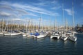 Sailing boats at the Moll de la fusta Royalty Free Stock Photo