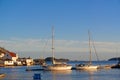 Sailing boats, moored to the quay