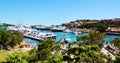 Sailing boats parked in Sardinia, Italy