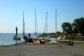 Sailing boats in Piaski, on Vistula Spit, in Poland