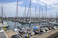 Sailing boats in Port Olimpic marina in the city of Barcelona Royalty Free Stock Photo