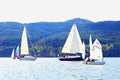 Iskar Lake sailing boats race Royalty Free Stock Photo