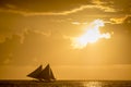 Sailing boats on the sea at the sunset at Boracay island Royalty Free Stock Photo