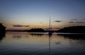 Sailing boats on sunset in sweden Royalty Free Stock Photo