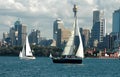 Sailing Boats In Sydney Harbour Royalty Free Stock Photo