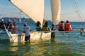 Sailing boats with tourists