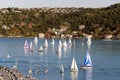 Sailing boats and yachts in Bosporus cup in Istanbul, Turkey