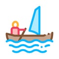 Sailing Canoeing Icon Vector Illustration