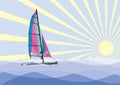 Sailing catamaran Royalty Free Stock Photo