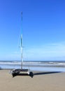 Sailing catamaran. Egmond aan Zee. North Sea, the Netherlands. Royalty Free Stock Photo