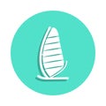 sailing catamaran icon in badge style. One of travel collection icon can be used for UI, UX