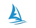 Sailing Catamaran or Sailboat on the Ocean visualized with Simple Touch