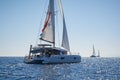 Sailing catamarans in the Aegean sea, Greece