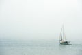 Sailing in the dense fog Royalty Free Stock Photo