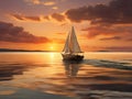 sailing dreams: calm waters and the colors of dusk Royalty Free Stock Photo