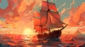 Sailing Dreams: Sun-Kissed Adventure Royalty Free Stock Photo