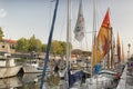 Sailing and engine boats in the harbour channel