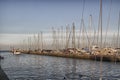 Sailing and engine boats in the harbour channel