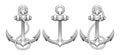 Sailing engraving anchor set Royalty Free Stock Photo