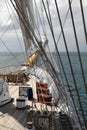 Sailing a five mast clipper Royalty Free Stock Photo