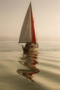 Sailing in fog Royalty Free Stock Photo