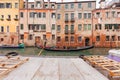 Sailing gondola in Venice
