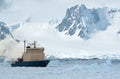 Sailing on an icebreaker iced Antarctic Strait spring Royalty Free Stock Photo