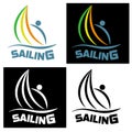 Sailing icon for sports competitions and water clubs. Vector ill Royalty Free Stock Photo